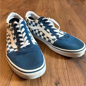 Vans Old Skool Blue and White Checkered Sneakers
